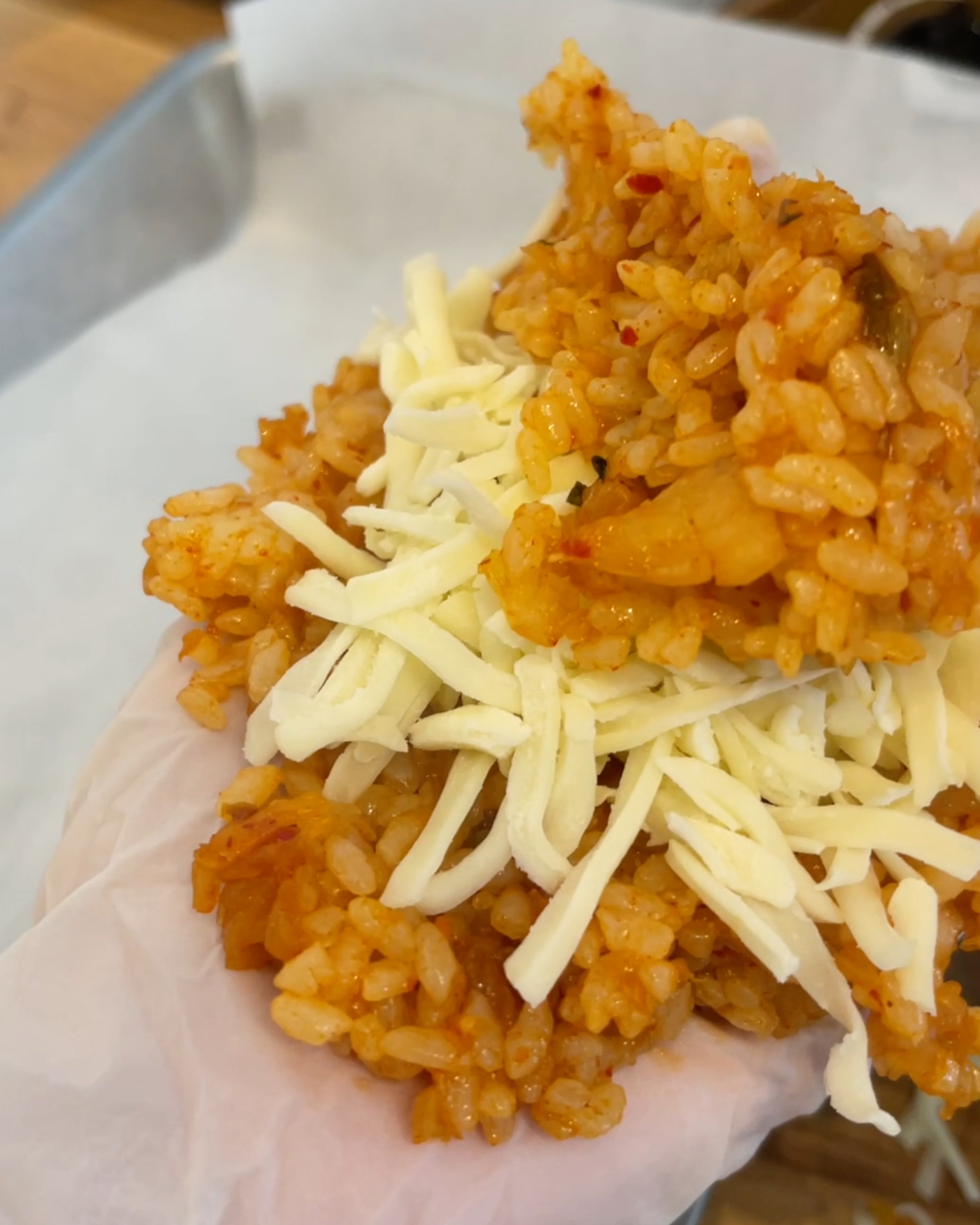 Kimchi Cheese Rice Balls Doobydobap