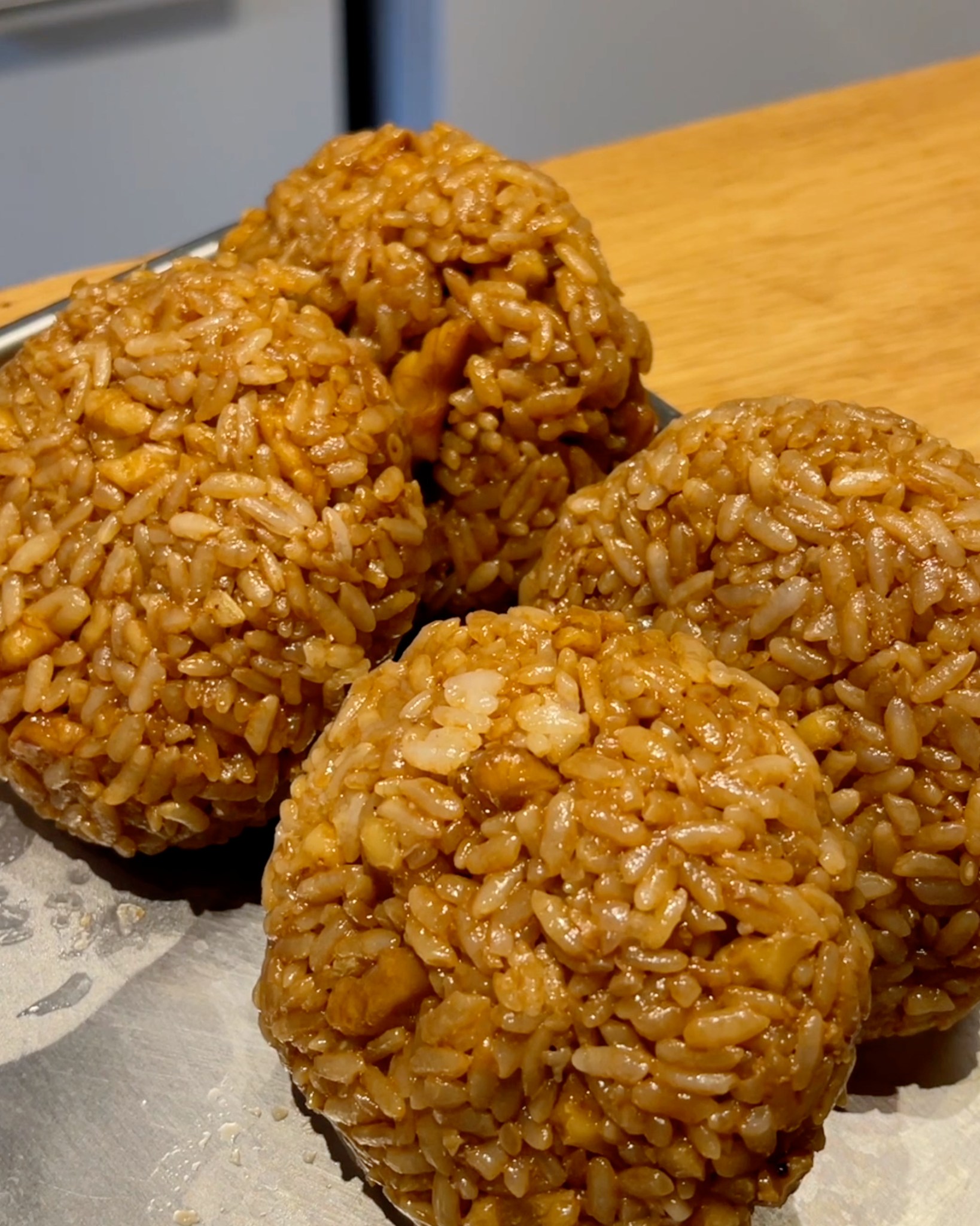 Miso Walnut Rice Balls - Doobydobap