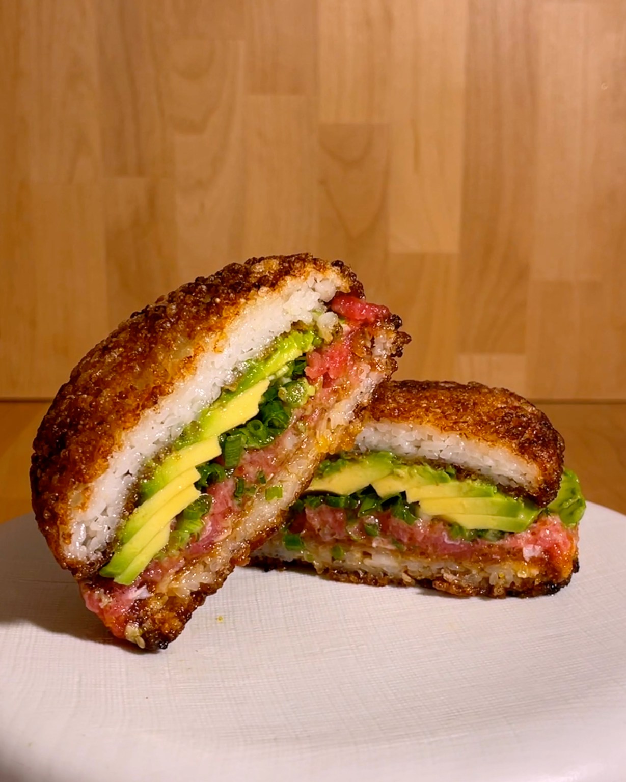 Crispy Tuna Avocado Rice Burger Doobydobap